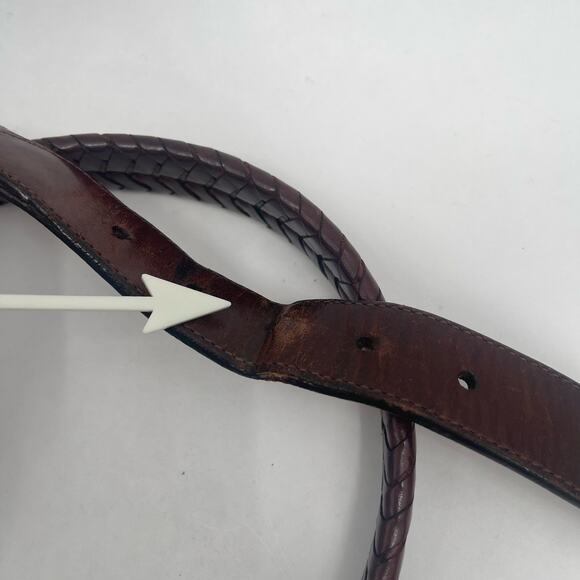 COACH Belt Size 36" Braided Leather Brown Business Office Classic *Damaged* - Picture 8 of 16